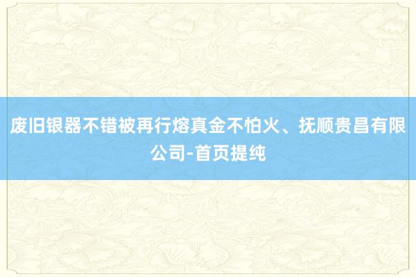 废旧银器不错被再行熔真金不怕火、抚顺贵昌有限公司-首页提纯